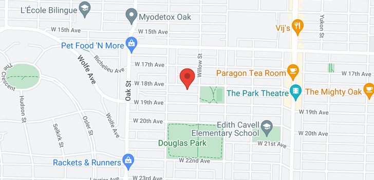 map of 834 W 18TH AVENUE
